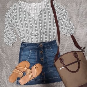 Sanctuary button front stretch denim skirt